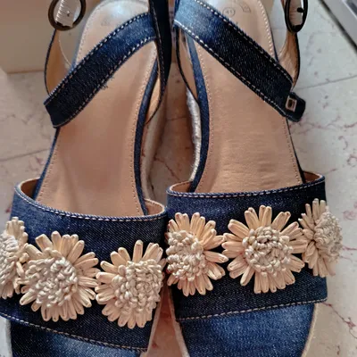 Espadrilles jean compensées 